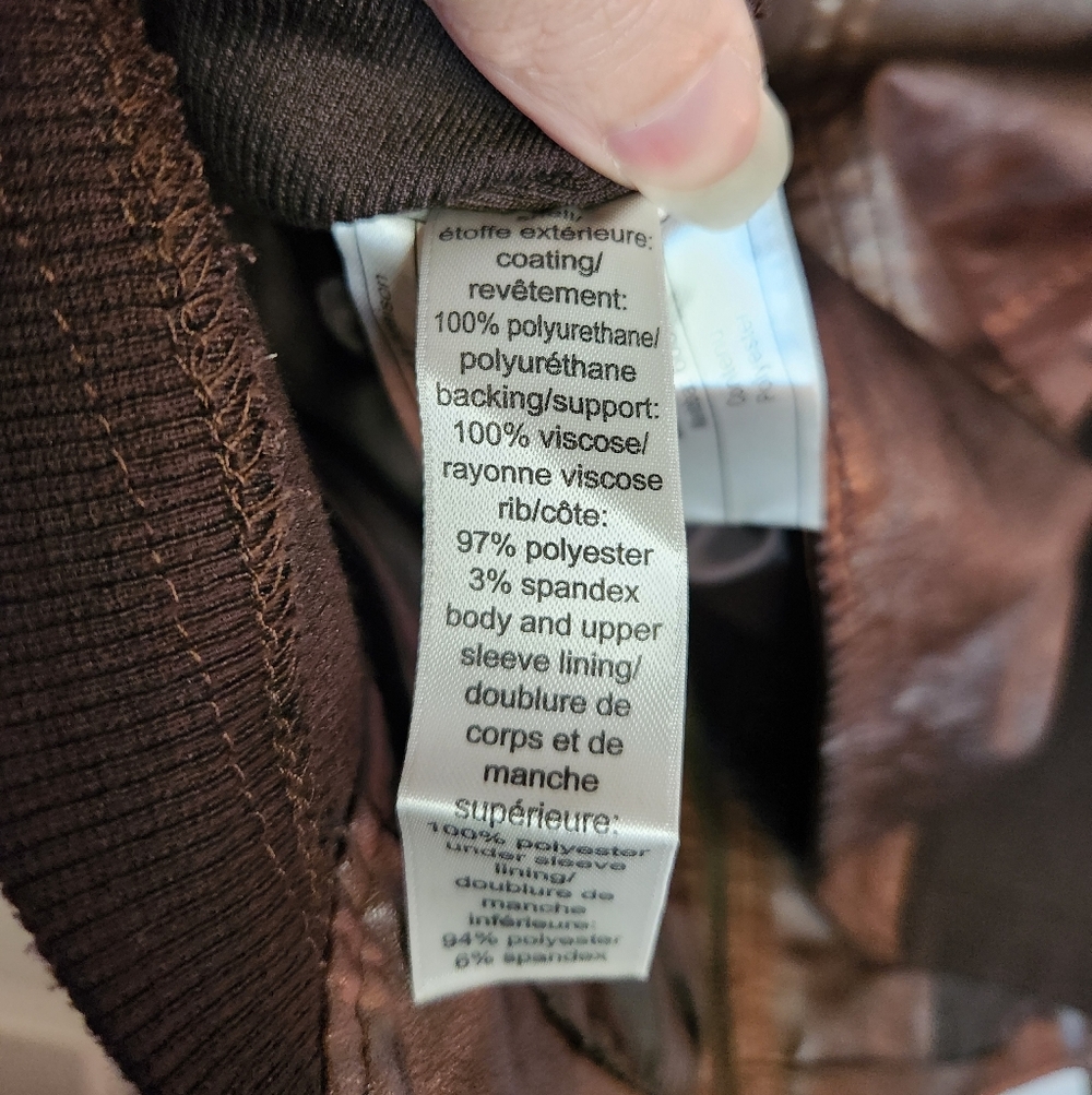 NWT Maurices Brown Distressed Faux Leather Moto Military Jacket Size 1 - Picture 10 of 10